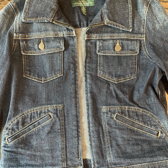 Lauren Jeans by Ralph Lauren Denim Jacket Size M w/ Zip-up Front - Picture 2 of 5